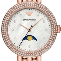 Emporio Armani Rosa Mother of Pearl Dial Rose Gold Steel Strap Watch For Women - AR11462