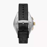 Emporio Armani Claudio Chronograph Silver Dial Black Leather Strap Watch For Men - AR11498