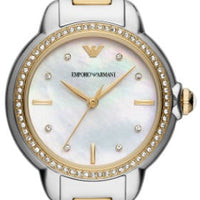 Emporio Armani Mia Quartz Mother of Pearl Dial Two Tone Steel Strap Watch For Women - AR11524