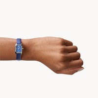 Emporio Armani Gioia Quartz Mother of Pearl Blue Dial Blue Leather Strap Watch For Women - AR11426