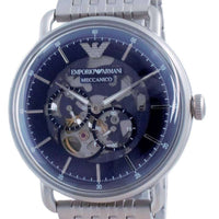 Emporio Armani Aviator Multifunction Blue Dial Silver Mesh Bracelet Watch For Men - AR60024