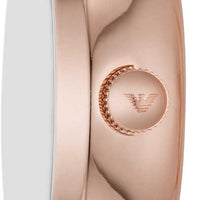 Emporio Armani Meccanico Crystals Black Dial Rose Gold Steel Strap Watch For Women - AR60043