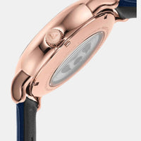 Emporio Armani Meccanico Automatic Blue Dial Blue Leather Strap Watch For Men - AR60050