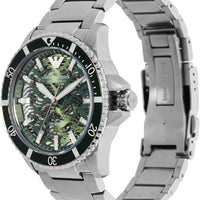 Emporio Armani Diver Automatic Green Dial Silver Steel Strap Watch For Men - AR60061