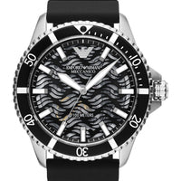 Emporio Armani Meccanico Automatic Black Dial Black Silicone Strap Watch For Men - AR60062
