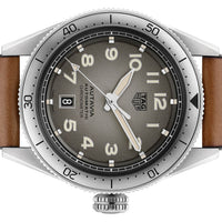 Tag Heuer Autavia Isograph Grey Dial Calfskin Brown Leather Strap Watch for Men - WBE5111.FC8267