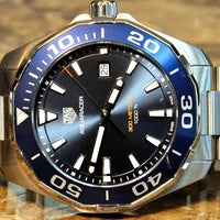 Tag Heuer Aquaracer Blue Dial Silver Steel Strap Watch for Men - WAY101C.BA0746