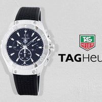 Tag Heuer Aquaracer Chronograph Black Dial Black Rubber Strap Watch for Men - CAY1110.FT6041
