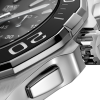 Tag Heuer Carrera Aquaracer Quartz Chronograph Black Dial Black Rubber Strap Watch for Men - CAY111A.FT6041