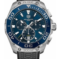 Tag Heuer Aquaracer Chronograph Blue Dial Black Rubber Strap Watch for Men - CAY111B.FT6041