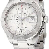 Tag Heuer Aquaracer Caliber 16 Automatic Chronograph White Dial Silver Steel Strap Watch for Men - CAY2111.BA0927