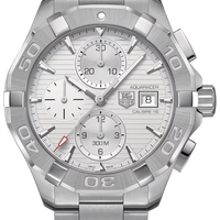 Tag Heuer Aquaracer Caliber 16 Automatic Chronograph White Dial Silver Steel Strap Watch for Men - CAY2111.BA0927