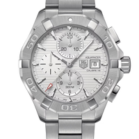 Tag Heuer Aquaracer Caliber 16 Automatic Chronograph White Dial Silver Steel Strap Watch for Men - CAY2111.BA0927
