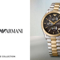 Emporio Armani Paolo Chronograph Grey Dial Two Tone Steel Strap Watch For Men - AR11527