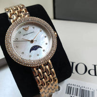 Emporio Armani Rosa Mother of Pearl Dial Rose Gold Steel Strap Watch For Women - AR11462