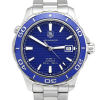 Tag Heuer Aquaracer Calibre 5 Automatic Blue Dial Silver Steel Strap Watch for Men - WAK2111.BA0830