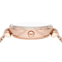 Emporio Armani Meccanico Automatic White Dial Rose Gold Mesh Strap Watch For Women - AR60063