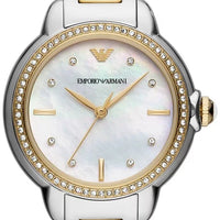 Emporio Armani Mia Quartz Mother of Pearl Dial Two Tone Steel Strap Watch For Women - AR11524