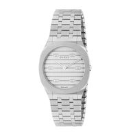 Sleek And Sophisticated Gucci 25H Silver Ladies' Watch - YA163501