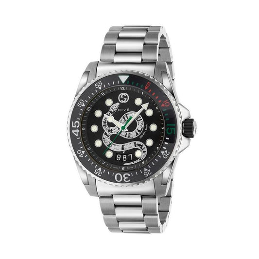 Gucci Dive YA136218 Men’s 45mm Automatic Stainless Steel Watch – Black Dial
