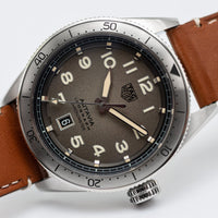 Tag Heuer Autavia Isograph Grey Dial Calfskin Brown Leather Strap Watch for Men - WBE5111.FC8267