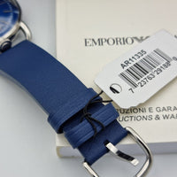 Emporio Armani Aviator Quartz Blue Dial Blue Leather Strap Watch For Men - AR11335