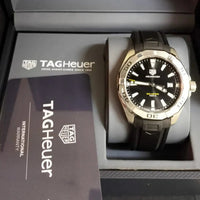 Tag Heuer Aquaracer Quartz Black Dial Black Rubber Strap Watch for Men -  WBD1110.FT8021