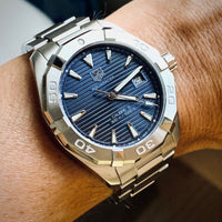 Tag Heuer Aquaracer Automatic Blue Dial Silver Steel Strap Watch for Men - WAY2112.BA0928