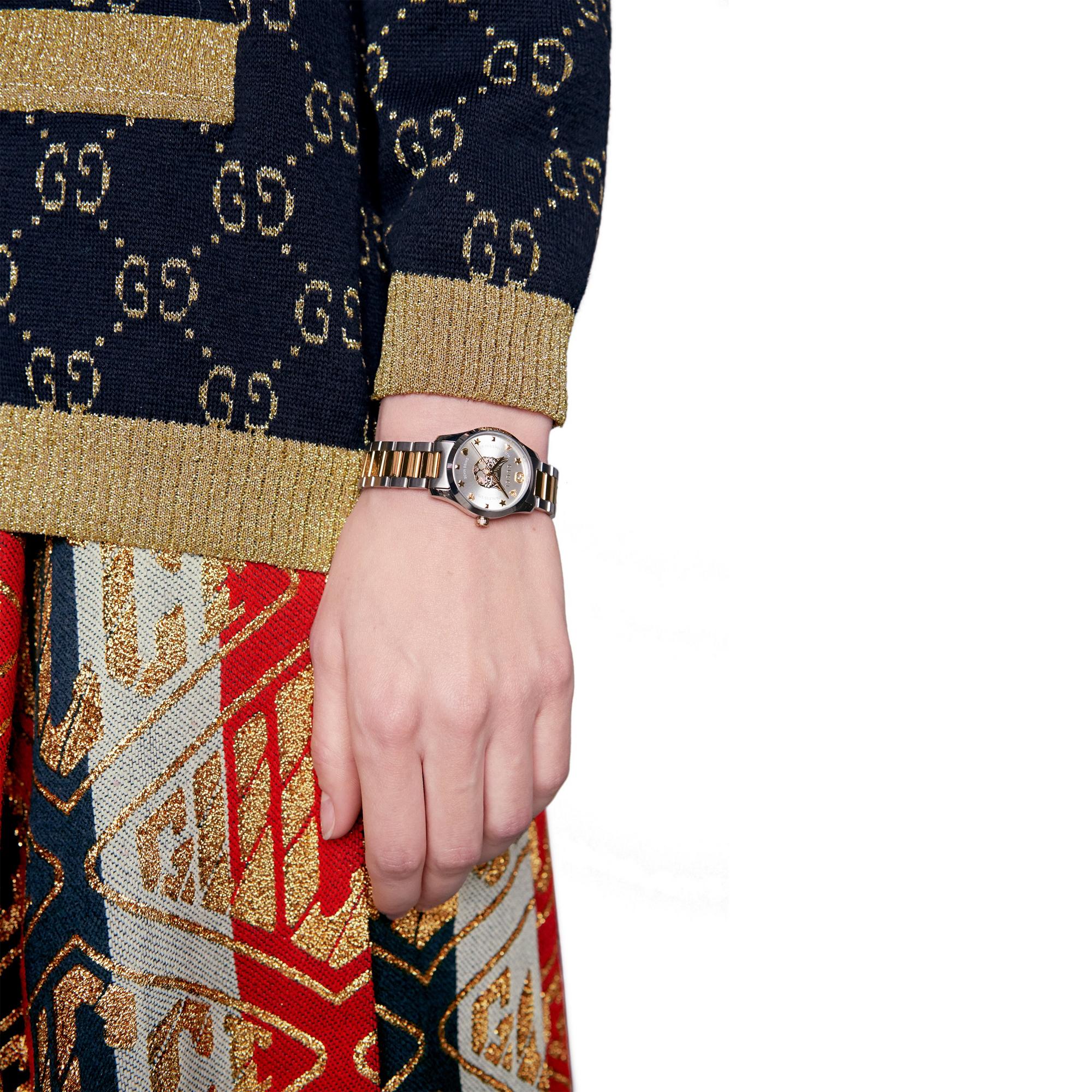 Timeless Elegance: Gucci G-Timeless Mystic Cat Two-Tone Ladies Watch