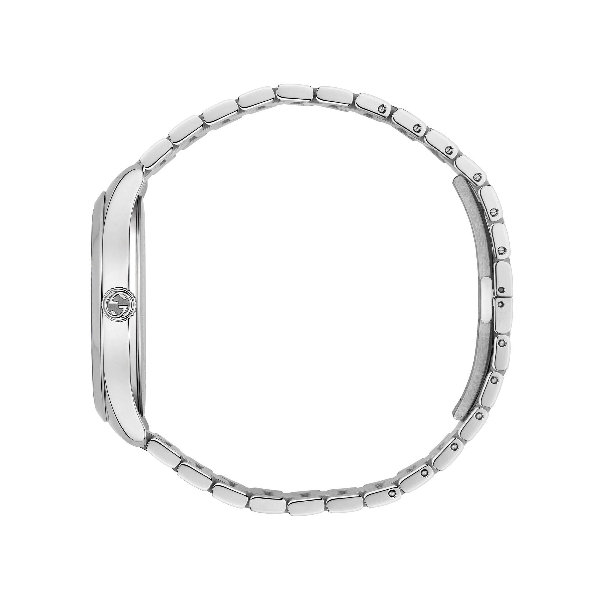 Gucci G-Timeless YA1264126 38mm Unisex Watch – Silver Dial with Bee Motif, Stainless Steel