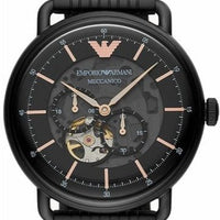 Emporio Armani Automatic Multifunction Black Dial Black Mesh Bracelet Watch For Men - AR60025