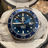 Tag Heuer Aquaracer Caliber 5 Automatic Blue Dial Silver Steel Strap Watch for Men - WAN2111.BA0822