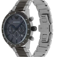Emporio Armani Chronograph Grey Dial Two Tone Steel Strap Watch For Men - AR11391