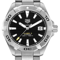 Tag Heuer Aquaracer Automatic Caliber 5 Black Dial Silver Steel Strap Watch for Men - WBD2110.BA0928