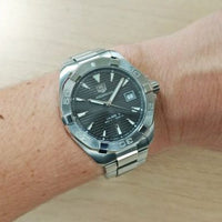 Tag Heuer Aquaracer Automatic Anthracite Grey Dial Silver Steel Strap Watch for Men - WAY2113.BA0928