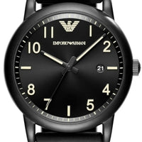 Emporio Armani Luigi Quartz Black Dial Black Silicon Strap Watch For Men - AR11071
