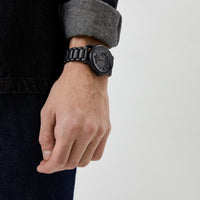 Emporio Armani Meccanico Skeleton Black Dial Black Steel Strap Watch For Men - AR60045