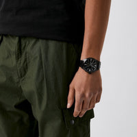 Emporio Armani Claudio Chronograph Black Dial Black Leather Strap Watch For Men - AR11483