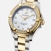 Tag Heuer Aquaracer Diamonds Mother of Pearl Dial Two Tone Steel Strap Watch for Women - WBD1323.BB0320