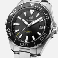 Tag Heuer Aquaracer Black Dial Silver Steel Strap Watch for Men - WAY111A.BA0928