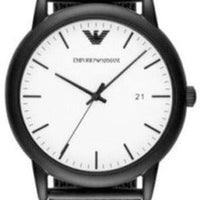 Emporio Armani Luigi White Dial Black Mesh Bracelet Watch For Men - AR11046