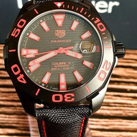 Tag Heuer Aquaracer Caliber 5 Black Dial Black Nylon Strap Watch for Men - WAY208A.FC6381