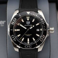 Tag Heuer Aquaracer Black Dial Black Rubber Strap Watch for Men - WAY111A.FT6151