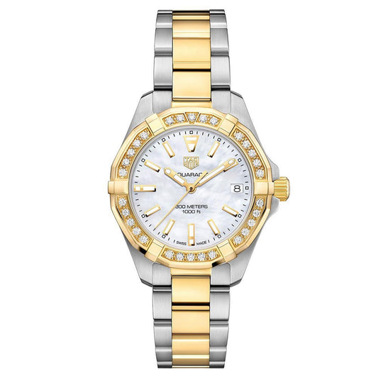 TAG Heuer Aquaracer Gold Plated and Stainless Steel Diamond Ladies Watch