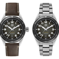 Tag Heuer Autavia Isograph Grey Dial Calfskin Brown Leather Strap Watch for Men - WBE5111.FC8267