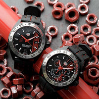 Tag Heuer Formula 1 Senna Special Edition Black Dial Two Tone Rubber Strap Watch for Men - WAZ1014.FT8027