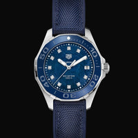 Tag Heuer Aquaracer Quartz Mother of Pearl Blue Dial Blue NATO Strap Watch for Women - WAY131L.FT6091