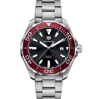 Tag Heuer Aquaracer Black Dial Silver Steel Strap Watch for Men - WAY101B.BA0746