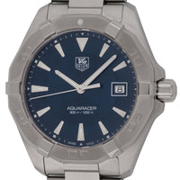 Tag Heuer Aquaracer Quartz Blue Dial Silver Steel Strap Watch for Men - WAY1112.BA0928