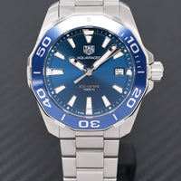 Tag Heuer Aquaracer Blue Dial Quartz Silver Steel Strap Watch for Men - WAY111C.BA0928